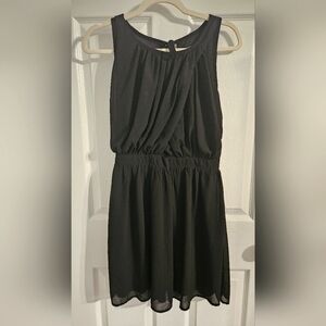 Black opened back mini dress